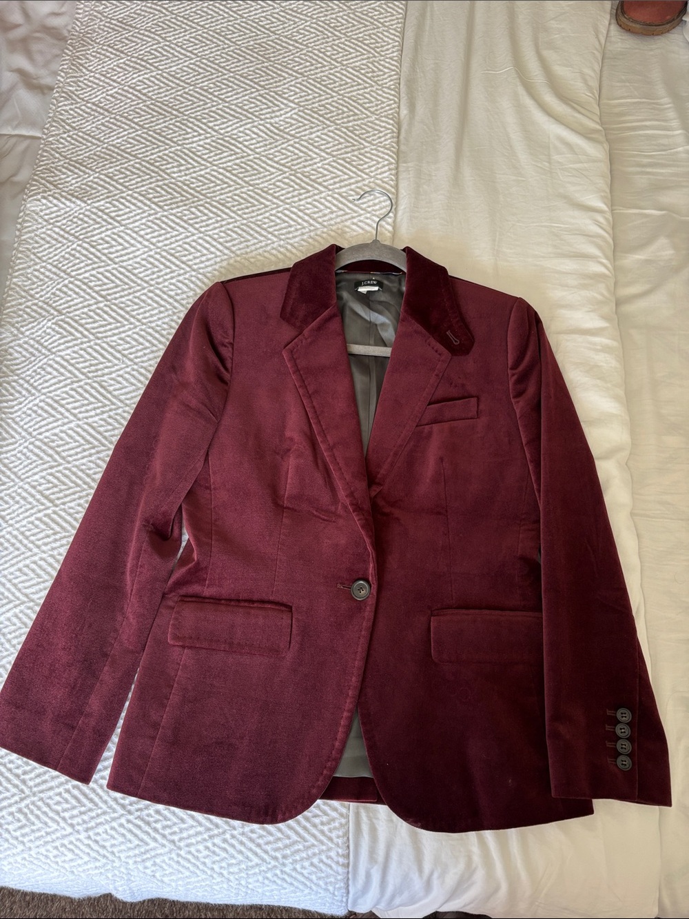 J. Crew Willa Stretch Velvet Blazer
